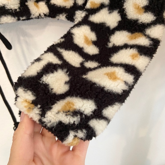 wild fable leopard crop sherpa hoodie sweatshirt small or large - Picture 11 of 16